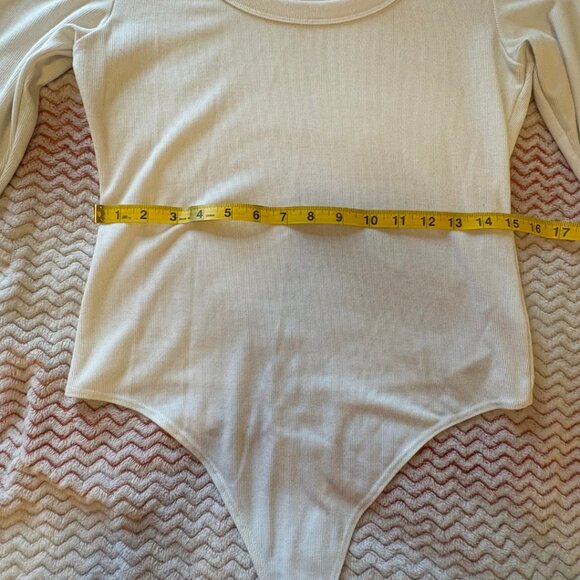 American Eagle White Long Sleeve Bodysuit - Size Large - Picture 4 of 8